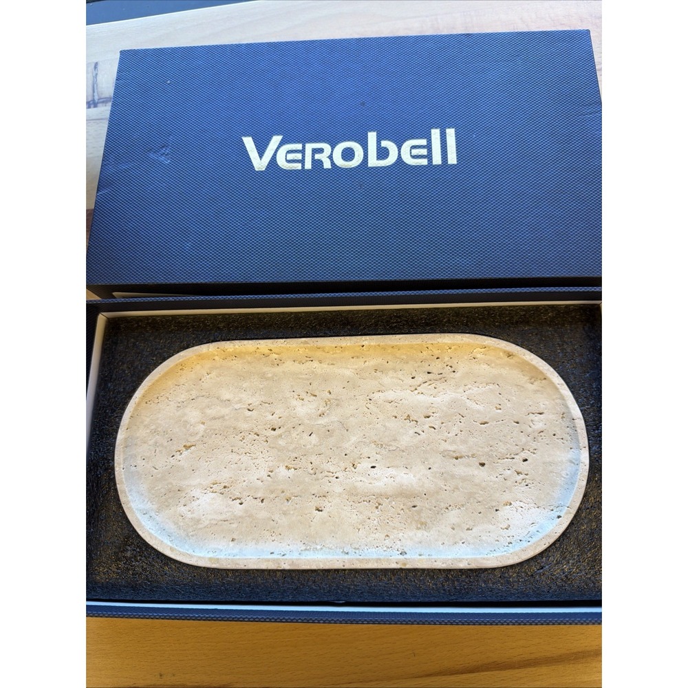 VEROBELL Travertine Bathroom Vanity 11.8" x 5.9" x 0.6", Beige